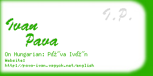 ivan pava business card